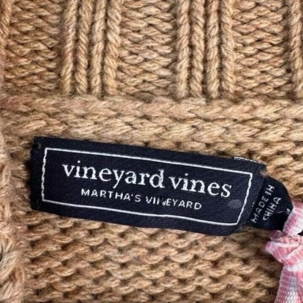 NWT EXQUISITE Vineyard Vines XS Red and Tan oversized SUPER SOFT Sweater♥️ - Picture 6 of 7